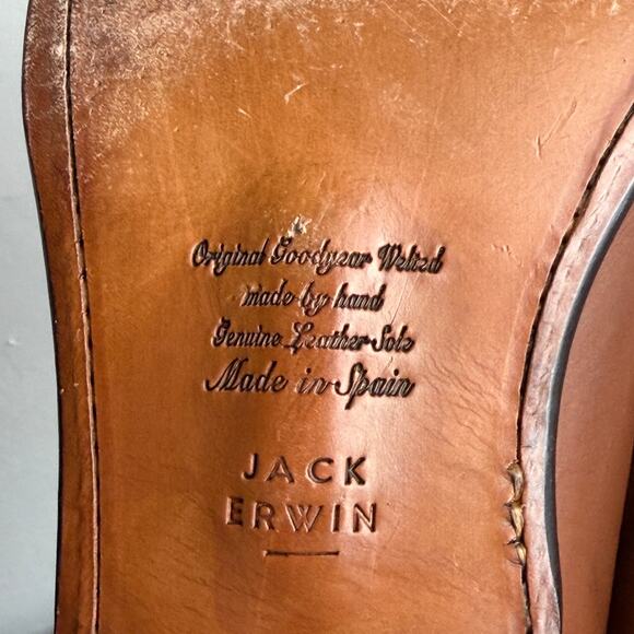 Jack Erwin Abe Penny Loafers Shoes Dress Brown Leather Mens Size 11.5 main image 4
